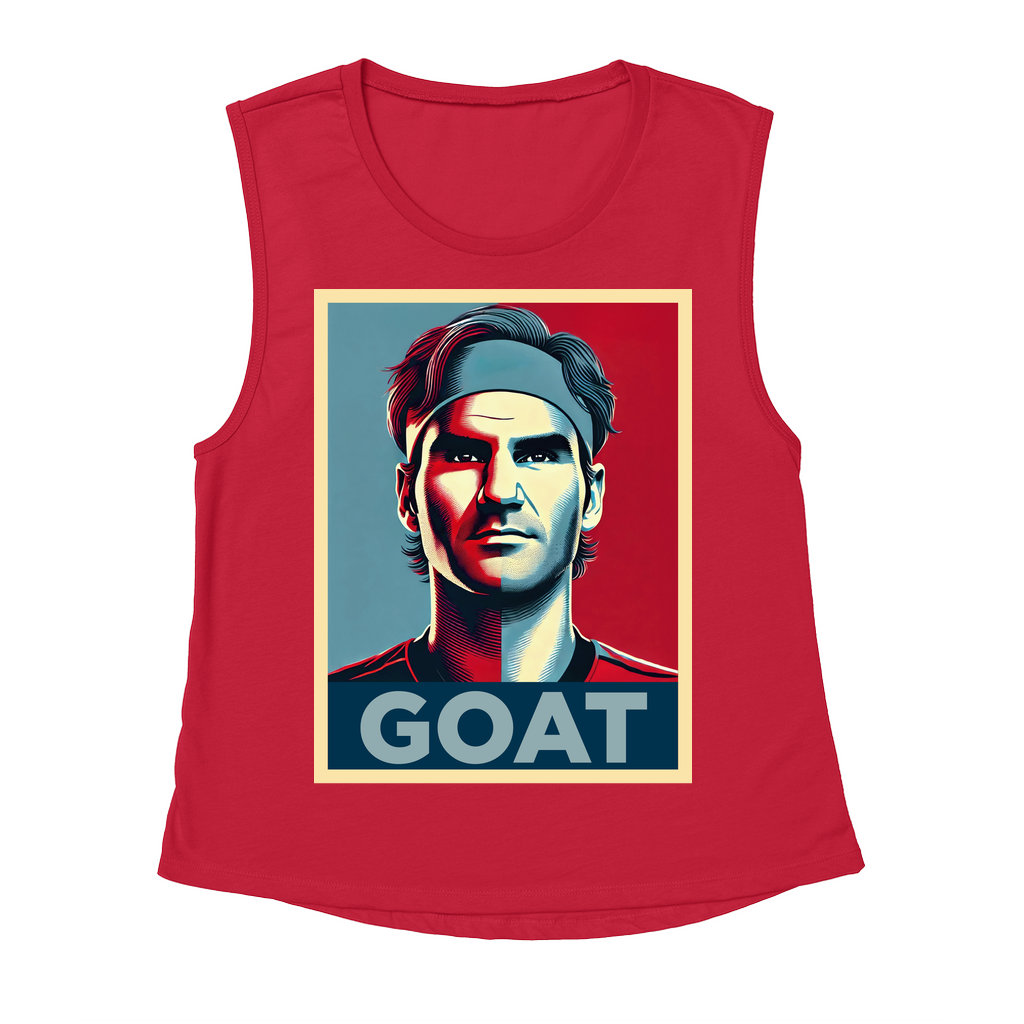 Roger Federer GOAT Women's Flowy Scoop Muscle Tank