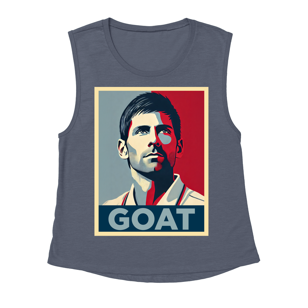 Novak Djokovic GOAT Women's Flowy Scoop Muscle Tank