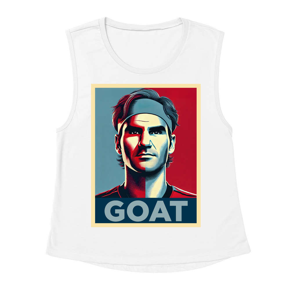 Roger Federer GOAT Women's Flowy Scoop Muscle Tank