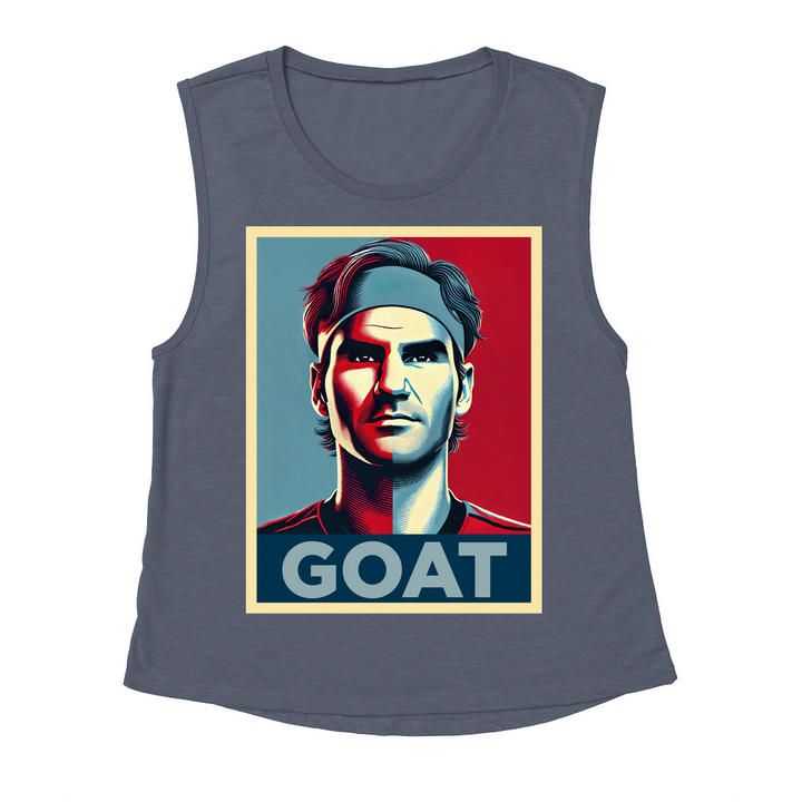 Roger Federer GOAT Women's Flowy Scoop Muscle Tank