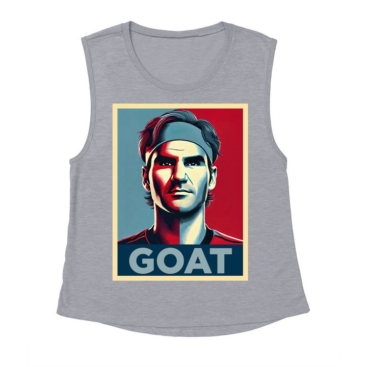 Roger Federer GOAT Women's Flowy Scoop Muscle Tank