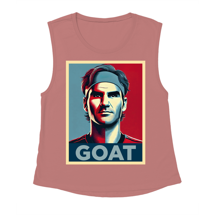 Roger Federer GOAT Women's Flowy Scoop Muscle Tank