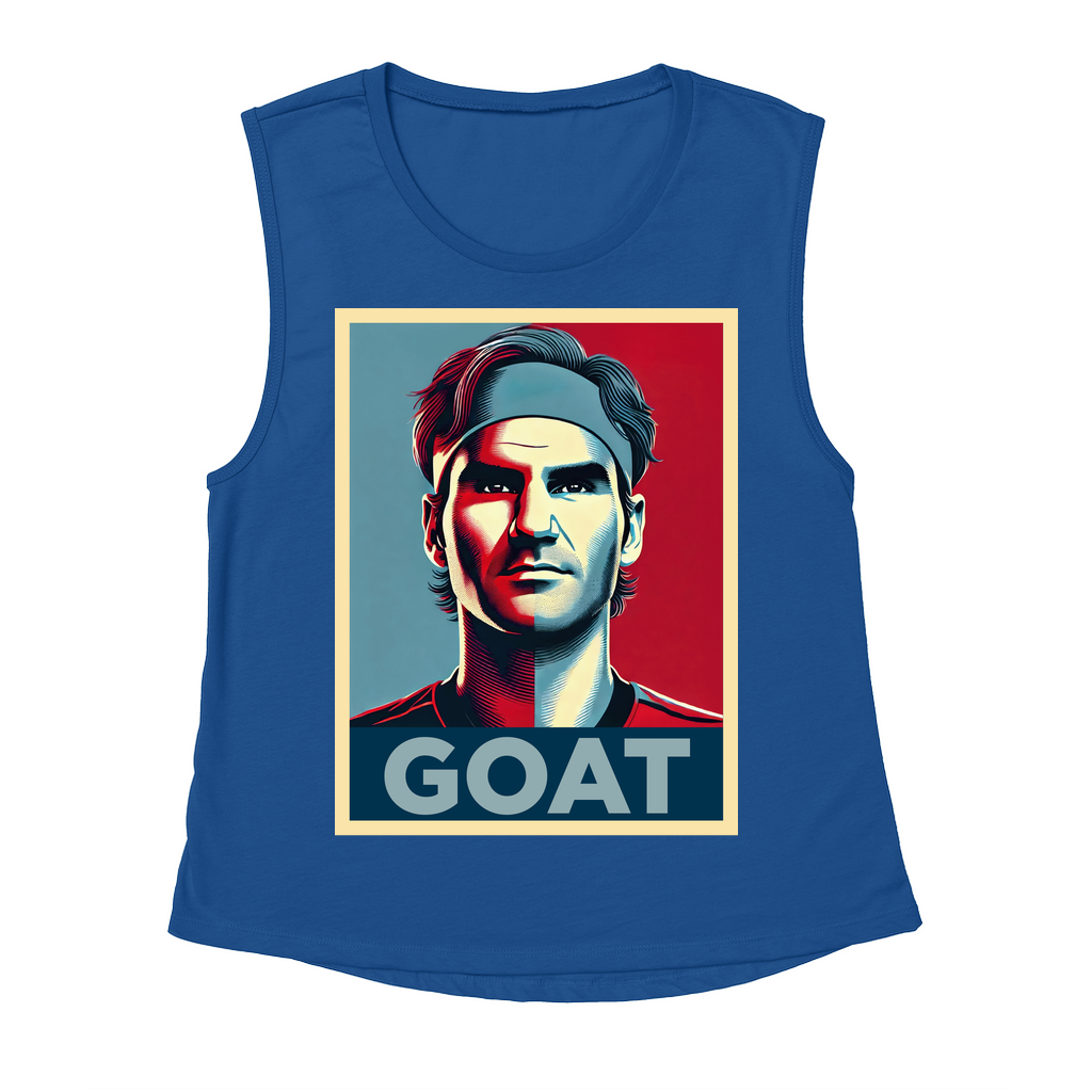 Roger Federer GOAT Women's Flowy Scoop Muscle Tank